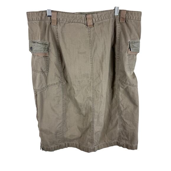 Columbia 100% Cotton Light Brown Knee Length Lightweight Skirt Pockets Size 16 - Picture 2 of 7